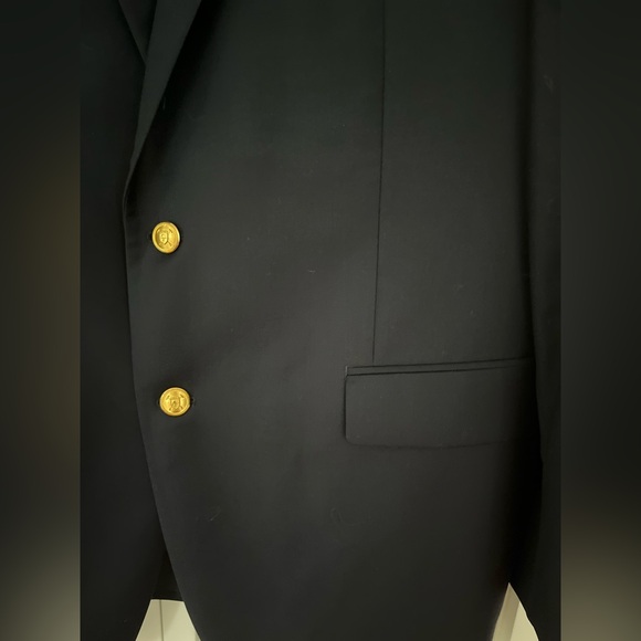 Lauren Ralph Lauren Gold Button Navy Blue Blazer Sz 44L - Picture 2 of 5